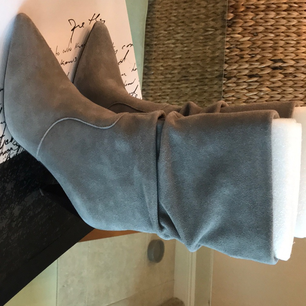 Kenzie Kenley Gray Suede mid calf boot